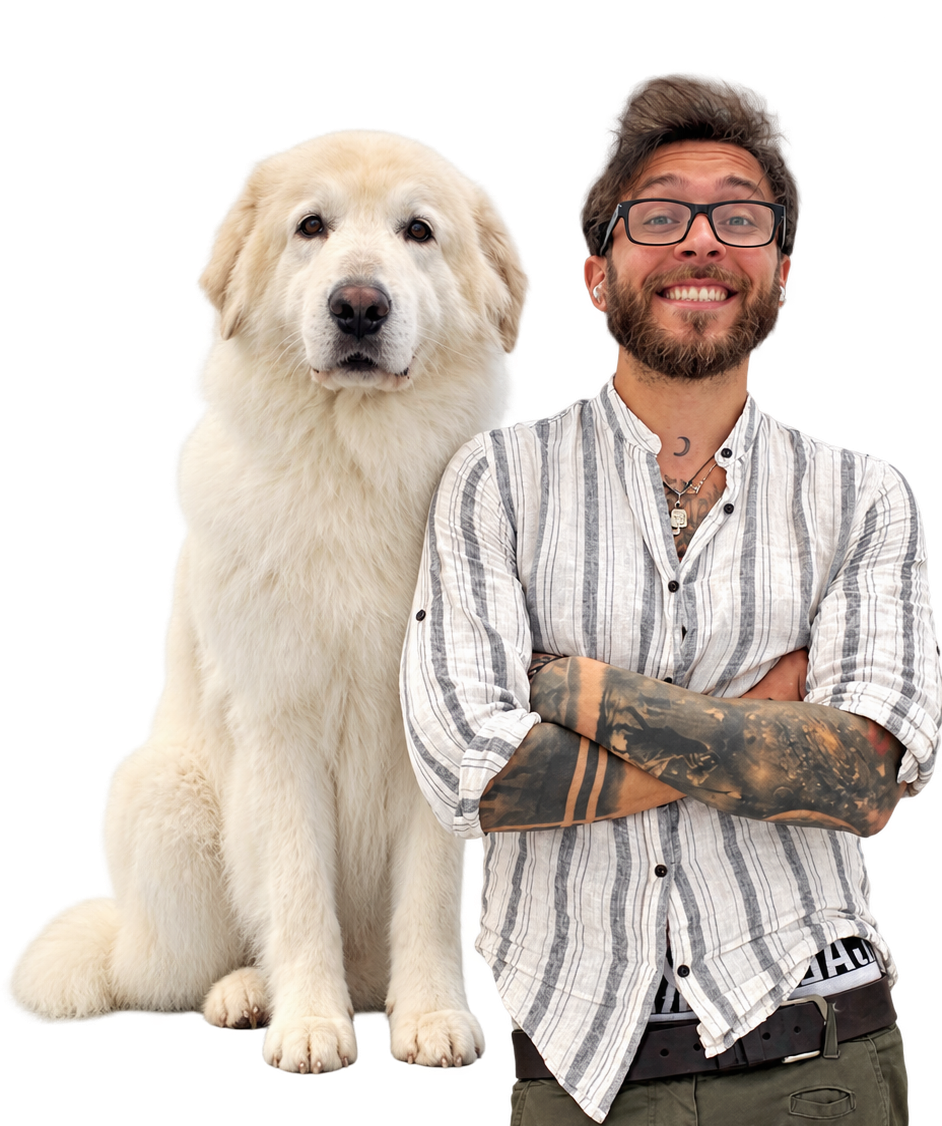 Simone di Spettinati con un cane