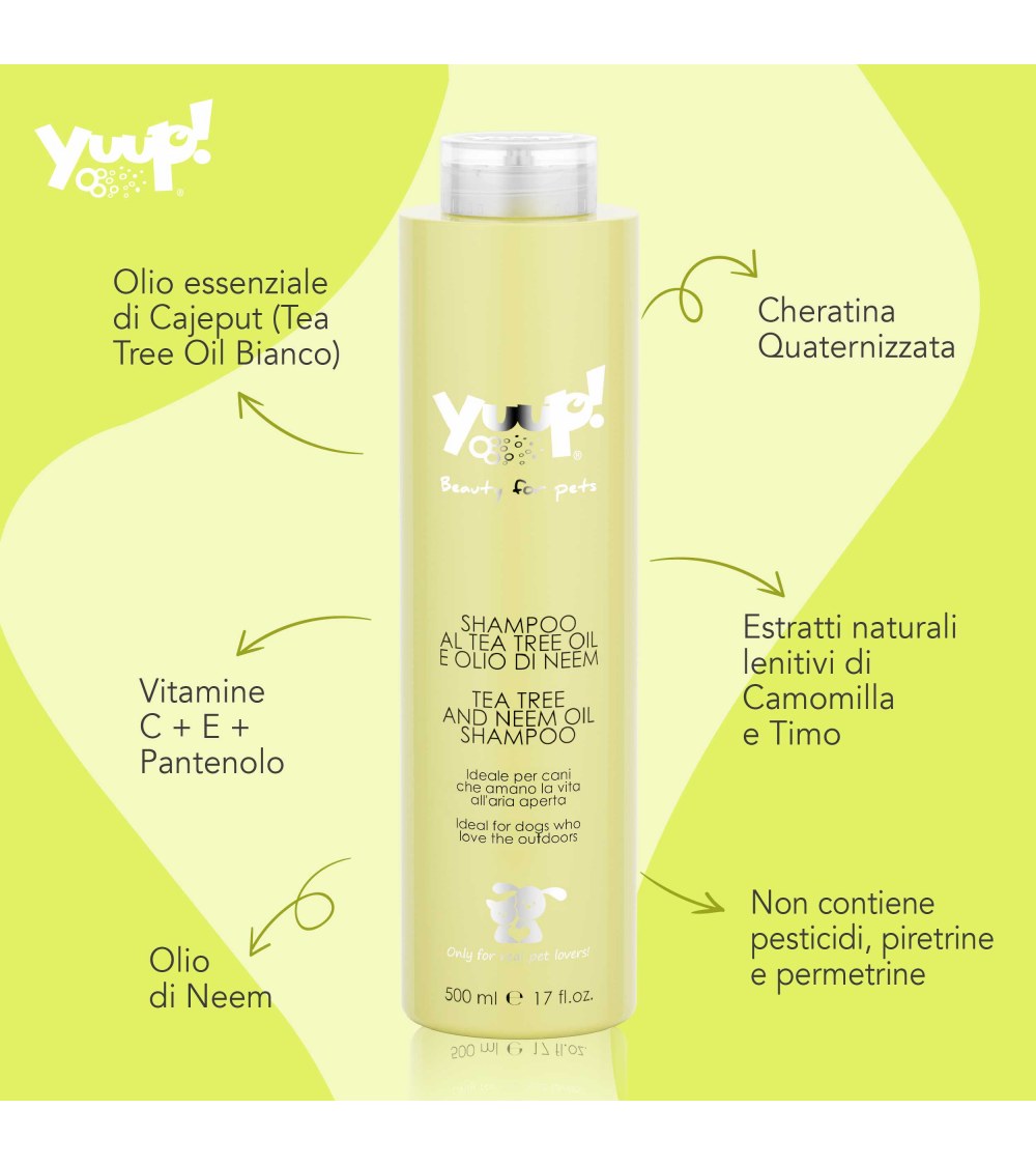Shampoo al Tea Tree Oil e Olio di Neem 500 ml - Yuup!